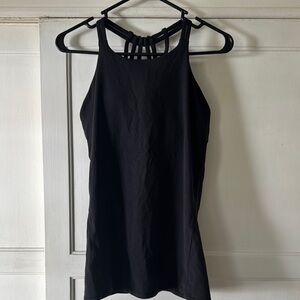 Lululemon Athletica Black Fitted Cut Out Tank Top